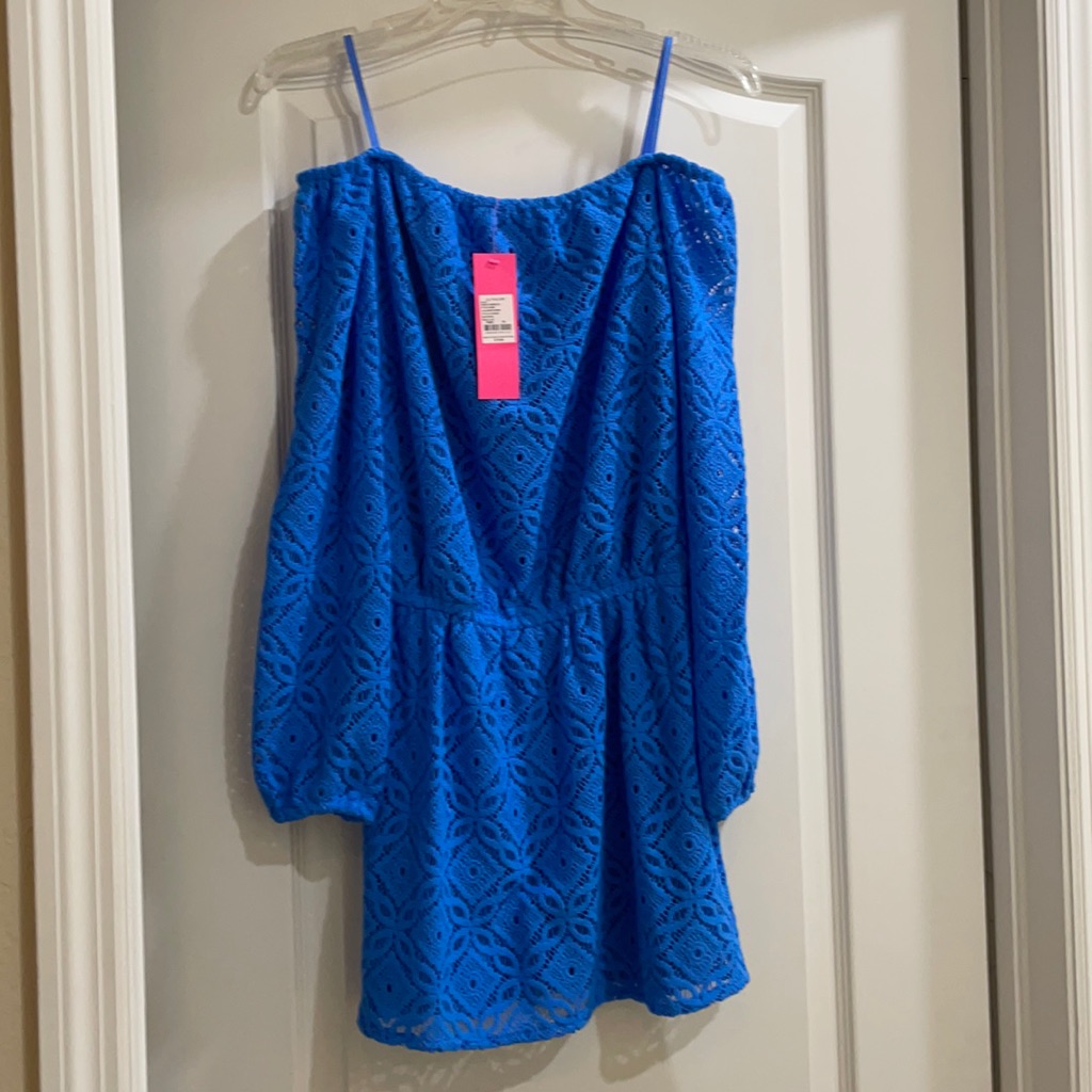 New Lilly Pulitzer Lana Blue Skort Romper Xs